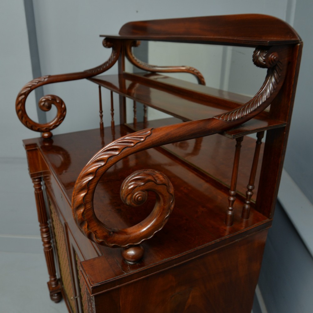 Fine Regency Mahogany Chiffonier Side Cabinet View X