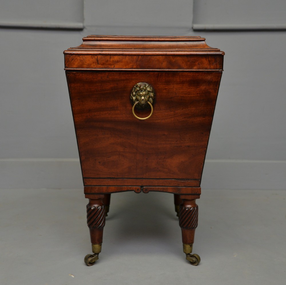Regency Mahogany & Ebony Sarcophagus Wine Cellarette View III