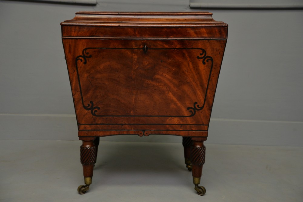Regency Mahogany & Ebony Sarcophagus Wine Cellarette View IV