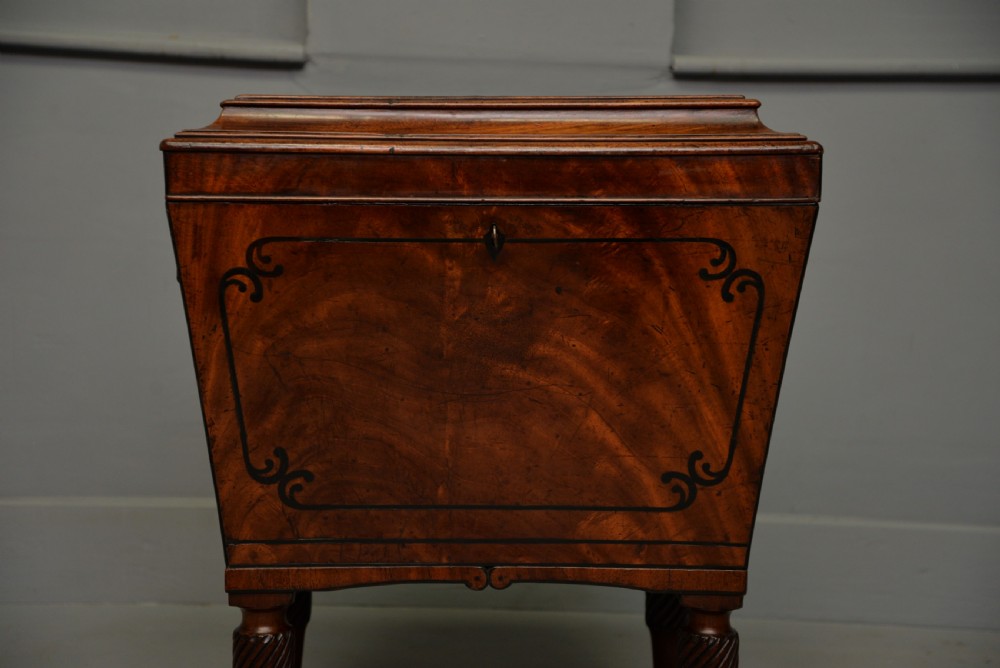 Regency Mahogany & Ebony Sarcophagus Wine Cellarette View V
