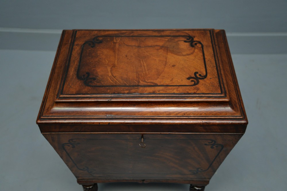 Regency Mahogany & Ebony Sarcophagus Wine Cellarette View XII