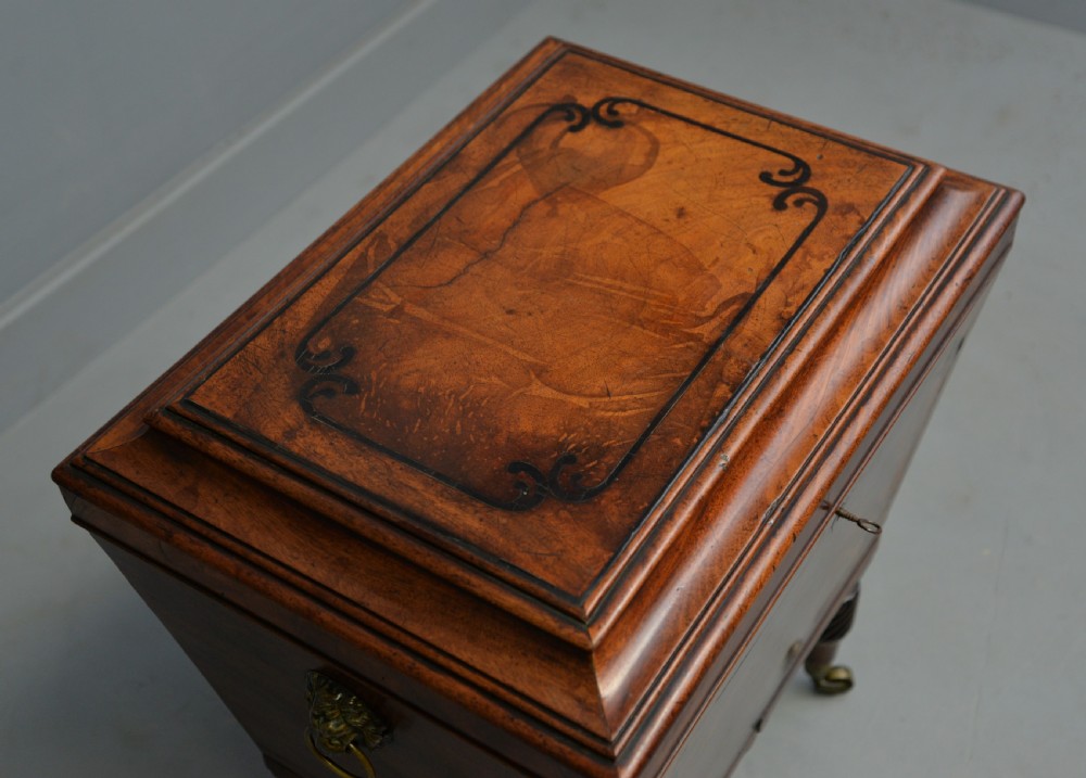 Regency Mahogany & Ebony Sarcophagus Wine Cellarette View XIII