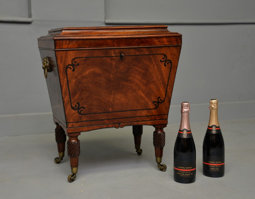 Regency Mahogany & Ebony Sarcophagus Wine Cellarette View XV