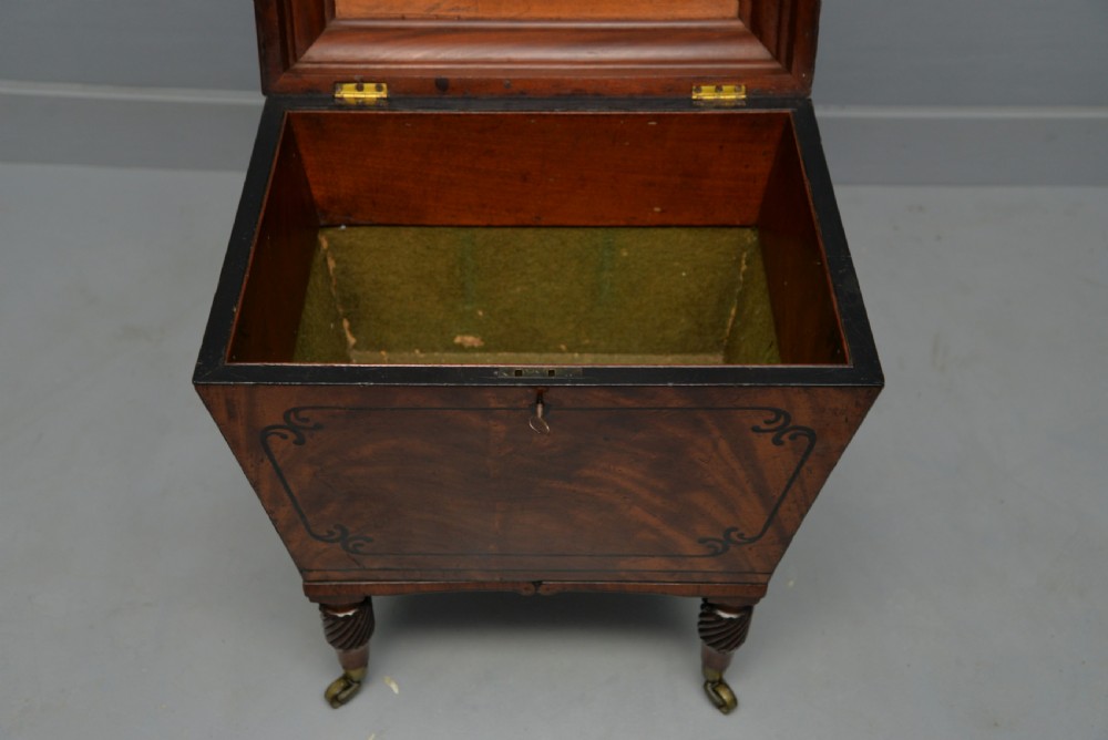 Regency Mahogany & Ebony Sarcophagus Wine Cellarette View XVI