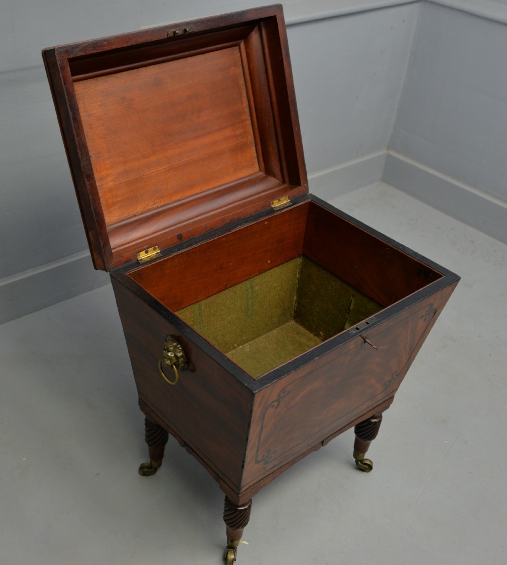 Regency Mahogany & Ebony Sarcophagus Wine Cellarette View XVII