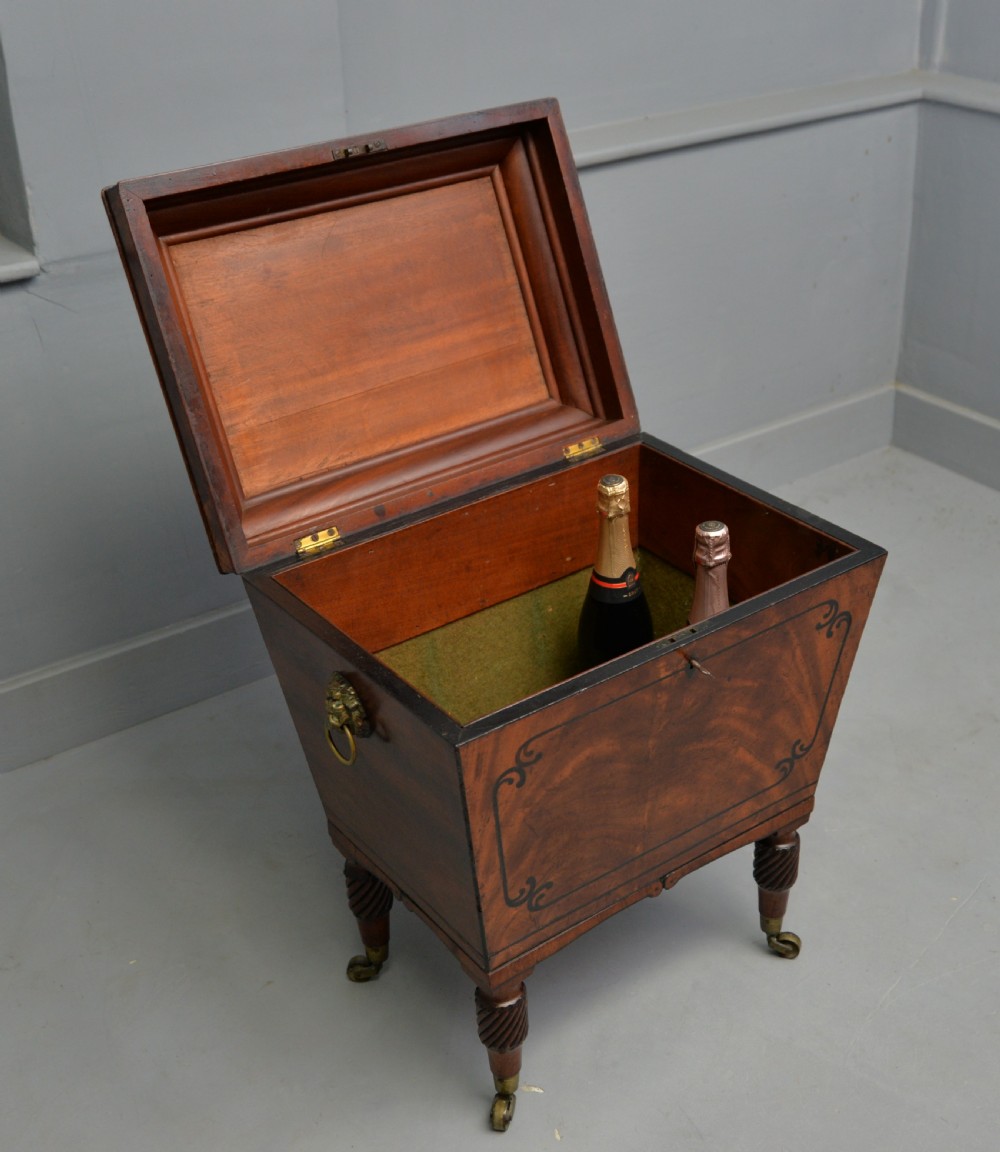 Regency Mahogany & Ebony Sarcophagus Wine Cellarette View XVIII