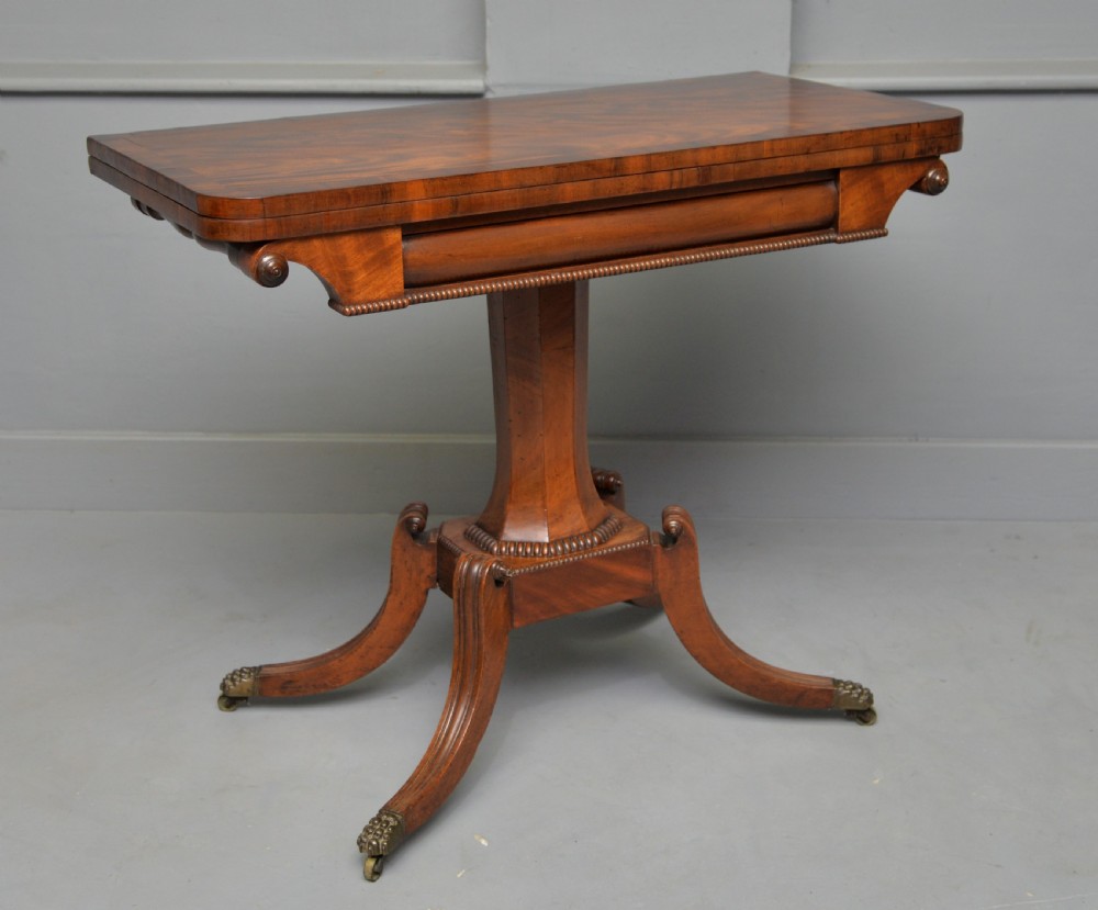 Elegant Regency Mahogany Games / Card Side Table View IV
