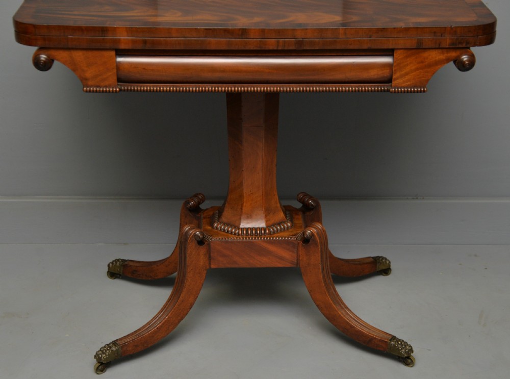 Elegant Regency Mahogany Games / Card Side Table View V