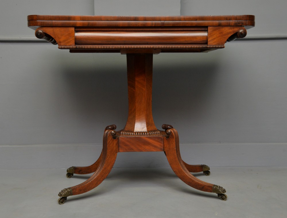 Elegant Regency Mahogany Games / Card Side Table View VI
