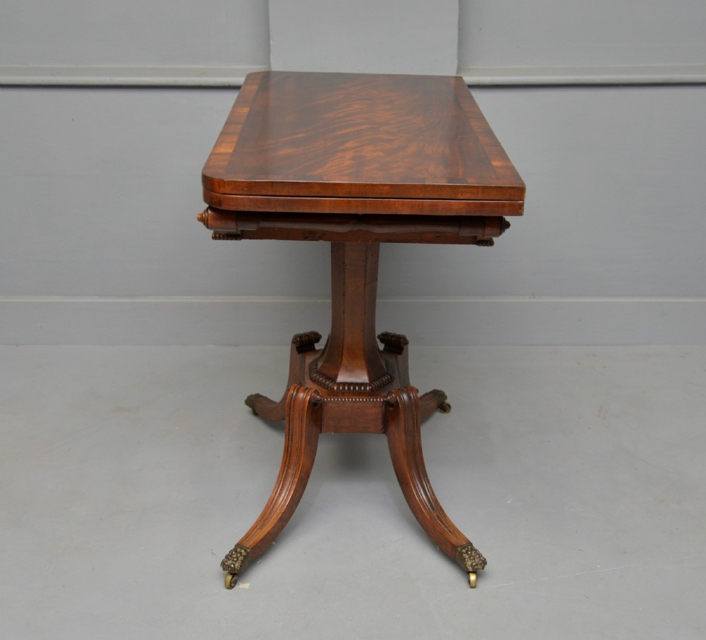 Elegant Regency Mahogany Games / Card Side Table View XI