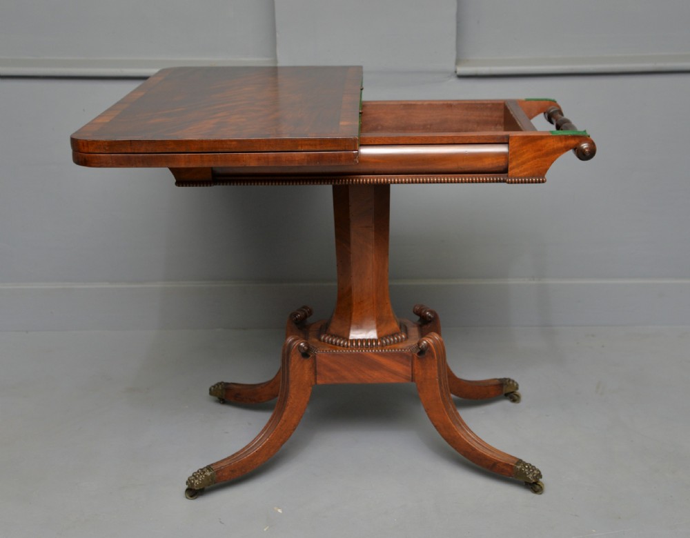Elegant Regency Mahogany Games / Card Side Table View XII