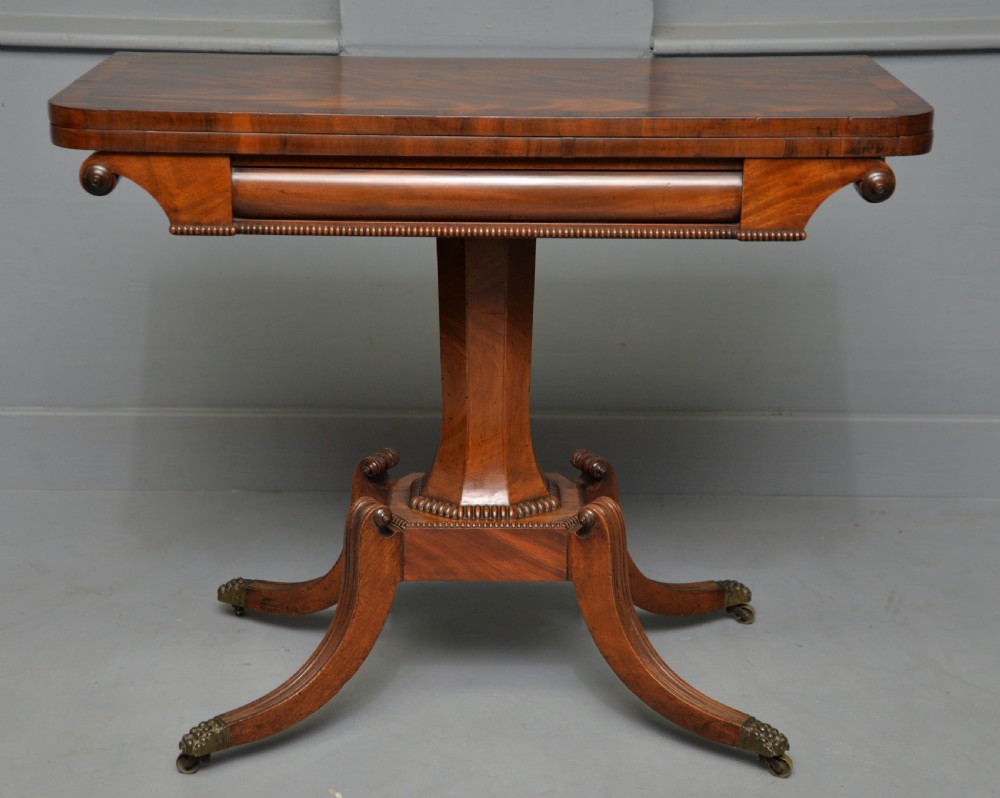 Elegant Regency Mahogany Games / Card Side Table View XVI