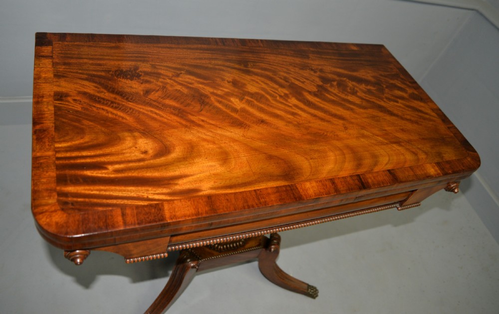Elegant Regency Mahogany Games / Card Side Table View XIX