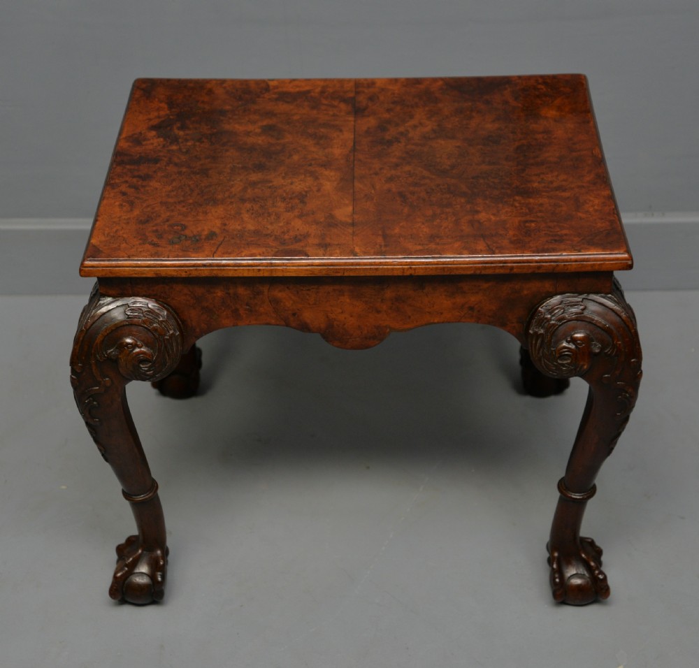 Antique 1920`s Burr Walnut Side / Coffee Table View V