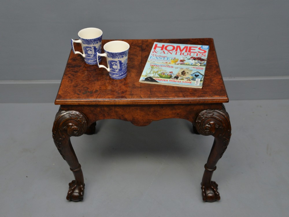 Antique 1920`s Burr Walnut Side / Coffee Table View VII