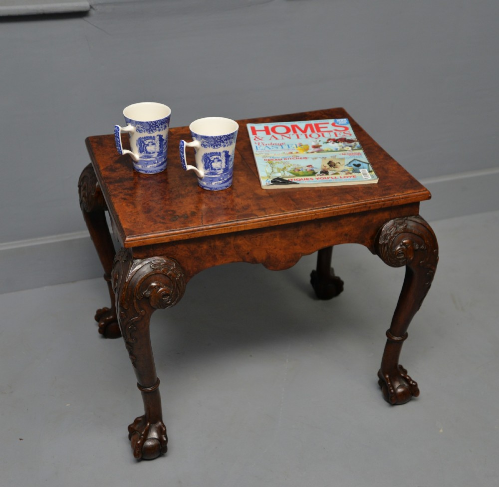 Antique 1920`s Burr Walnut Side / Coffee Table View VIII