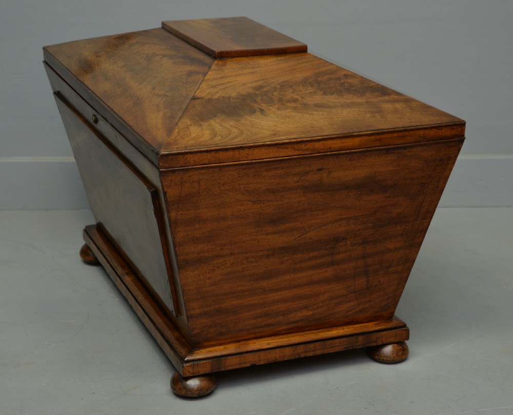 Large Regency Sarcophagus Mahogany Wine Cellarette View VI