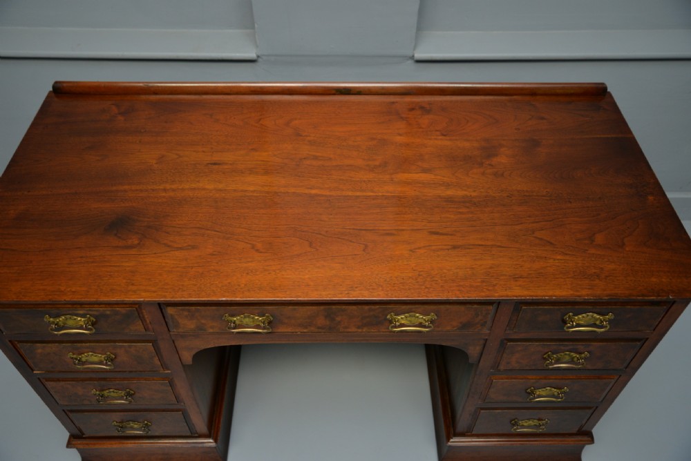 Victorian Burr Walnut Pedestal Desk View VII