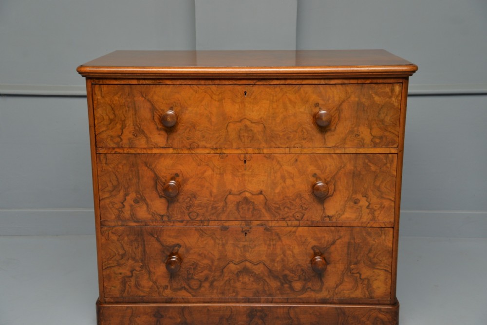 Handsome Victorian Burr Walnut Chest Of Drawers  View II