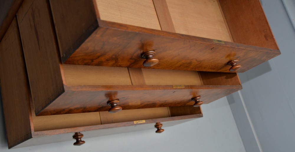 Handsome Victorian Burr Walnut Chest Of Drawers  View VI