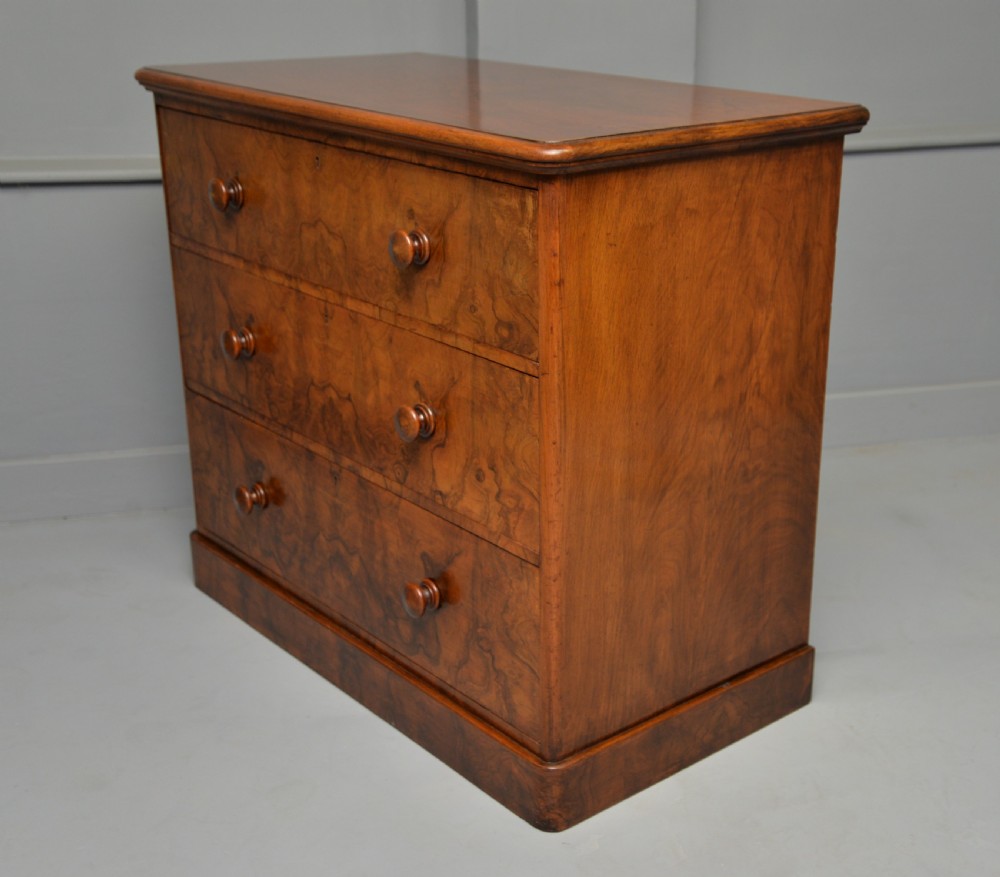 Handsome Victorian Burr Walnut Chest Of Drawers  View X