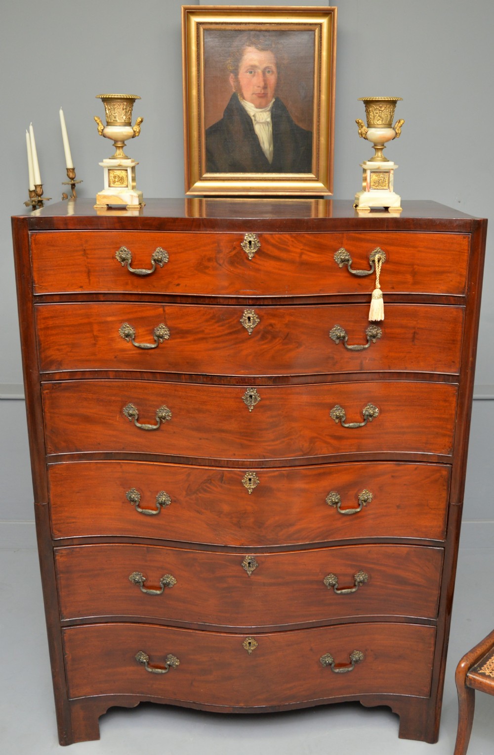  Tall Georgian Mahogany Serpentine Chest Of Drawers View VIII