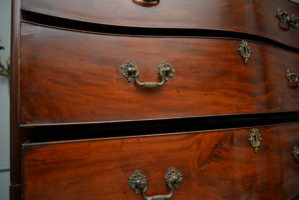  Tall Georgian Mahogany Serpentine Chest Of Drawers View XVII