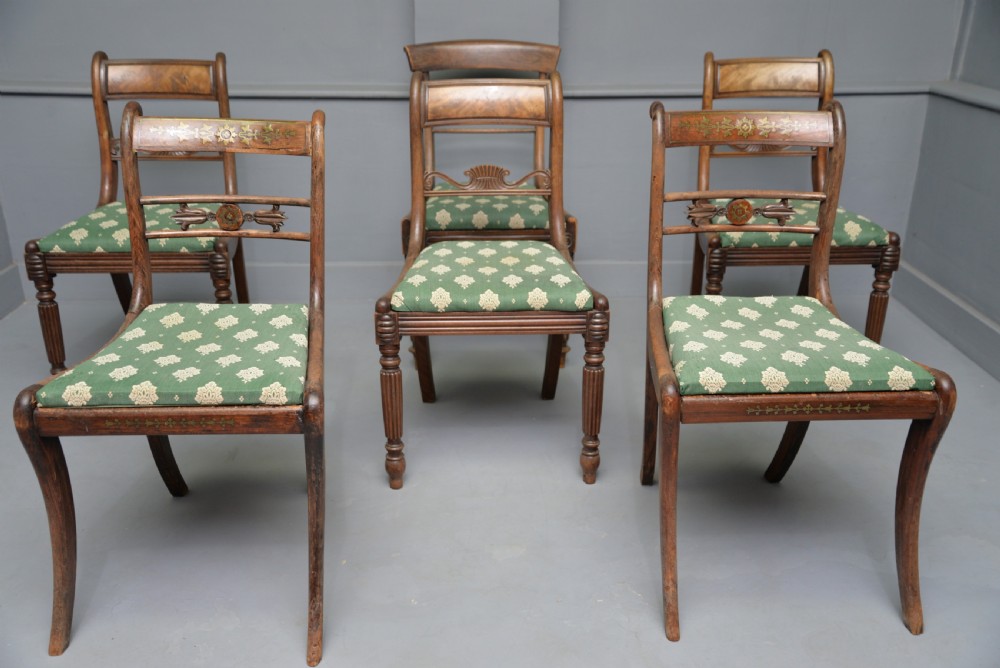 Harlequin Set Of Six Regency Rosewood And Mahogany Dining Chairs View II
