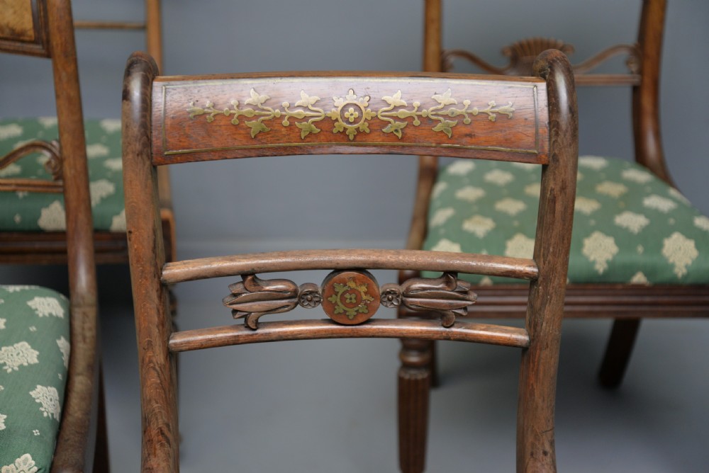 Harlequin Set Of Six Regency Rosewood And Mahogany Dining Chairs View III
