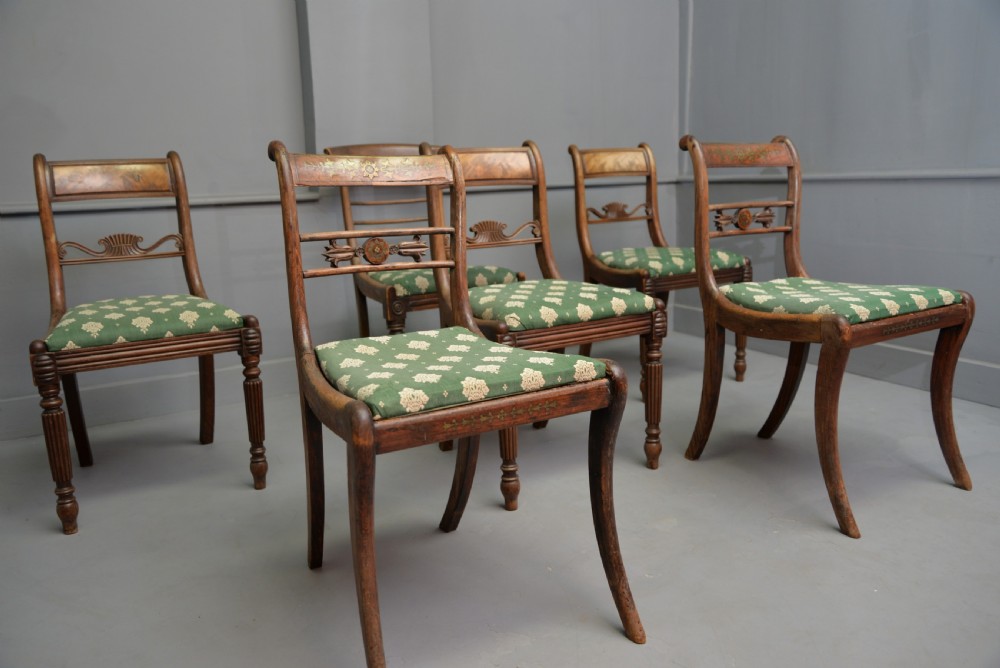 Harlequin Set Of Six Regency Rosewood And Mahogany Dining Chairs View IX