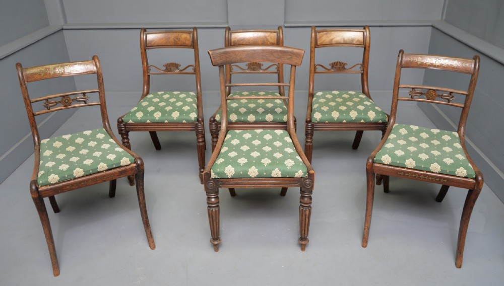 Harlequin Set Of Six Regency Rosewood And Mahogany Dining Chairs View XV