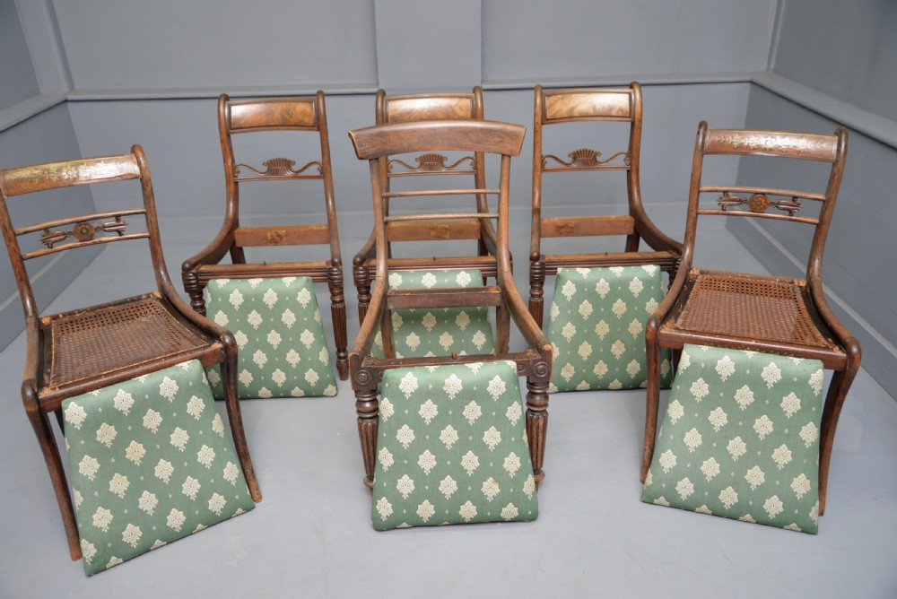 Harlequin Set Of Six Regency Rosewood And Mahogany Dining Chairs View XVI