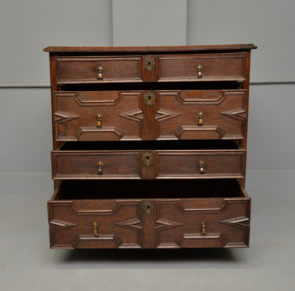 17th Century Geometric Oak Chest Of Drawers View XIII