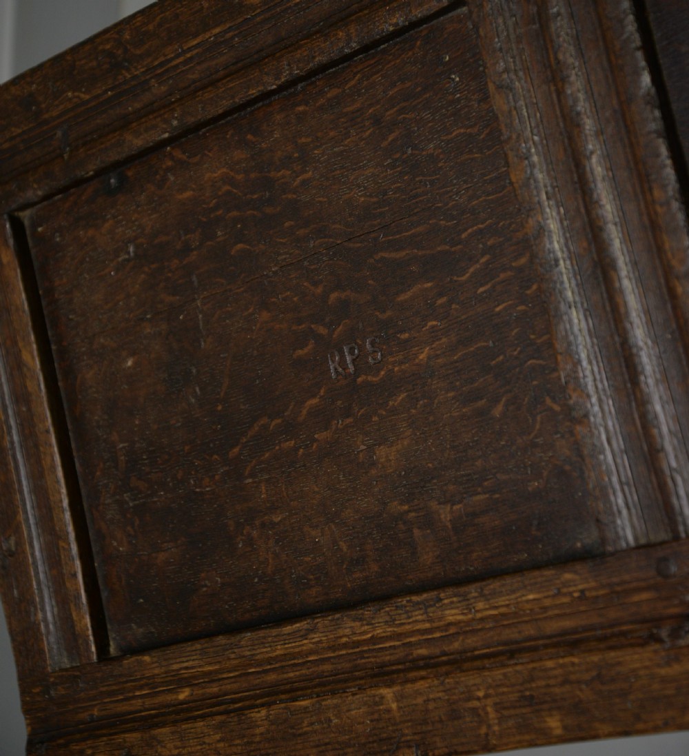 Small Early 18th Century Oak Coffer Blanket Box Chest View VII