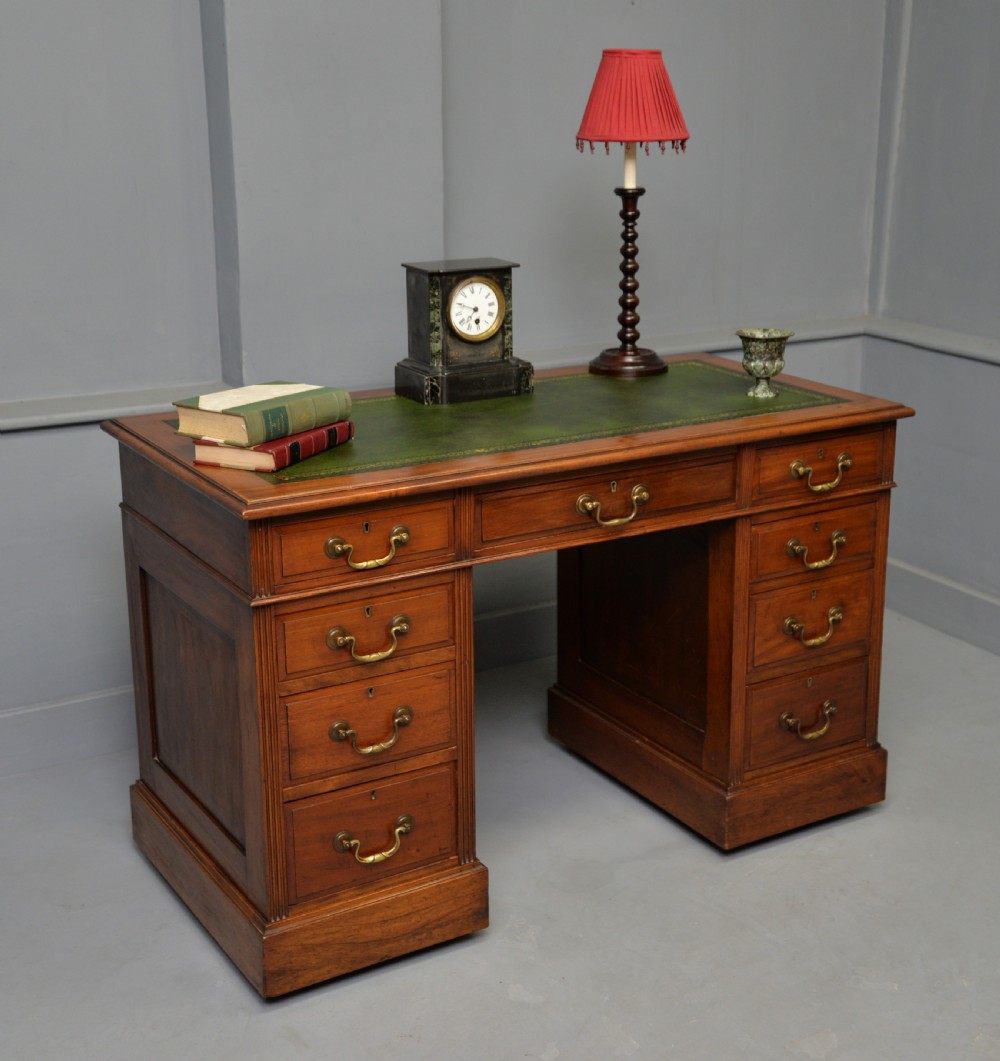 Victorian Solid Mahogany Pedestal Desk View II