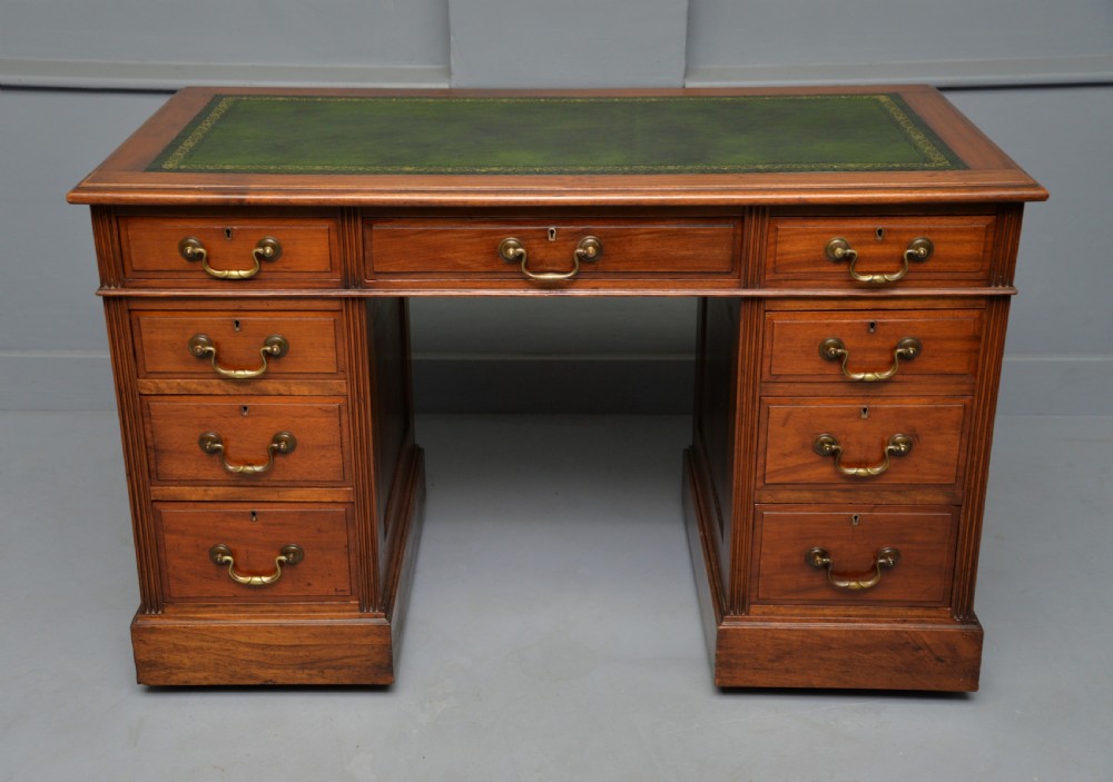 Victorian Solid Mahogany Pedestal Desk View V