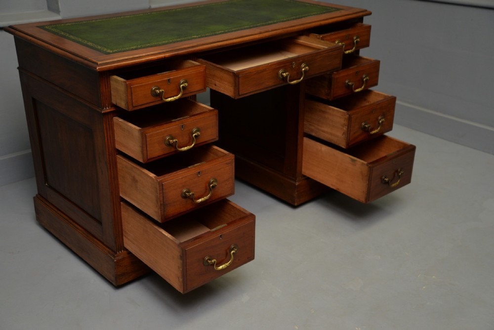 Victorian Solid Mahogany Pedestal Desk View IX