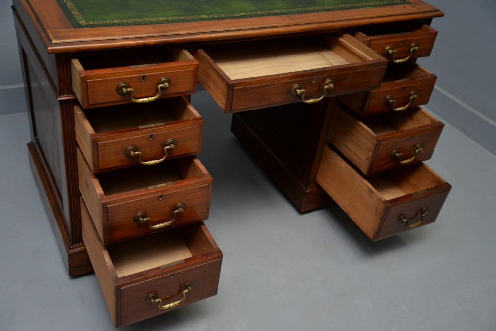 Victorian Solid Mahogany Pedestal Desk View X