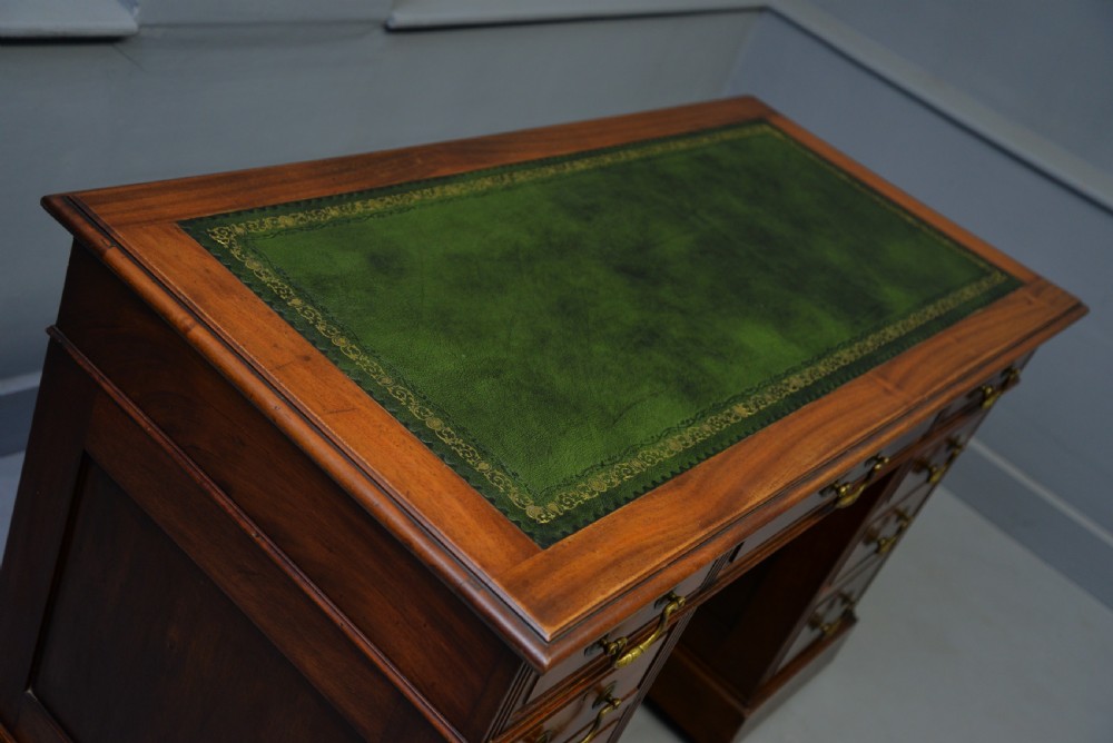 Victorian Solid Mahogany Pedestal Desk View XII
