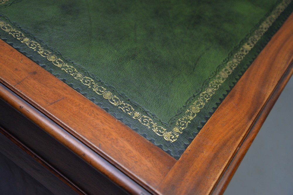 Victorian Solid Mahogany Pedestal Desk View XIII