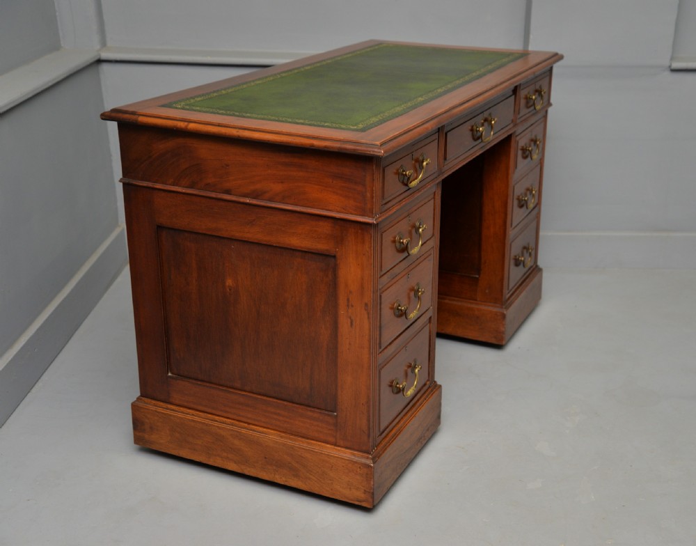 Victorian Solid Mahogany Pedestal Desk View XIV