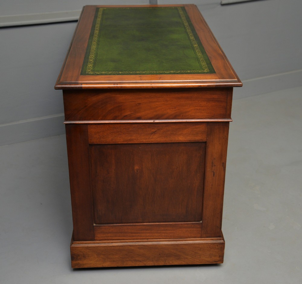 Victorian Solid Mahogany Pedestal Desk View XV
