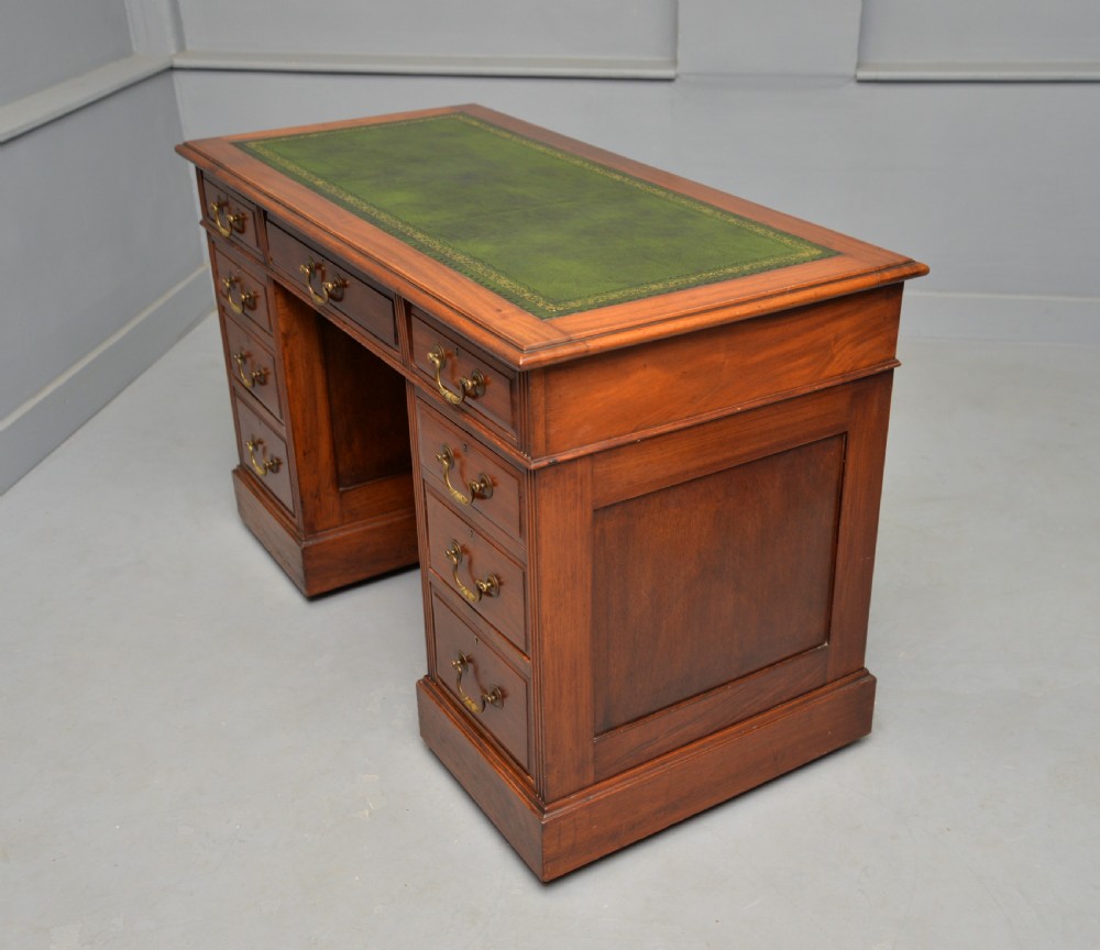 Victorian Solid Mahogany Pedestal Desk View XVII