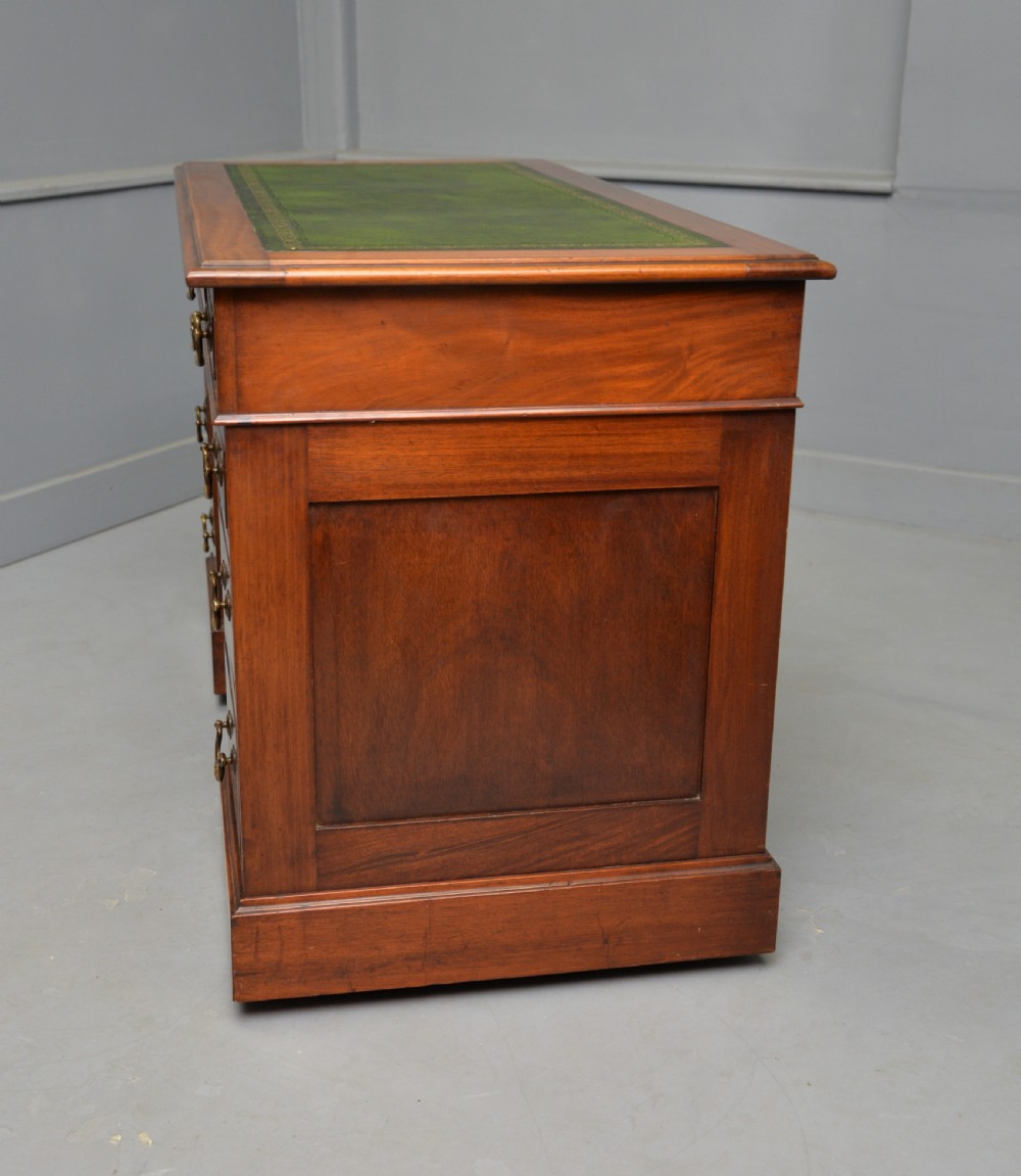 Victorian Solid Mahogany Pedestal Desk View XVIII