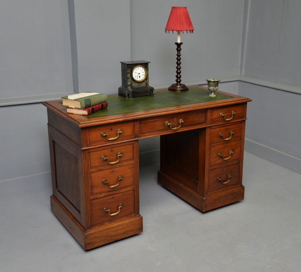 Victorian Solid Mahogany Pedestal Desk View XIX