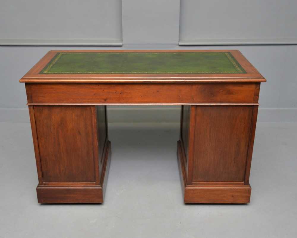 Victorian Solid Mahogany Pedestal Desk View XX