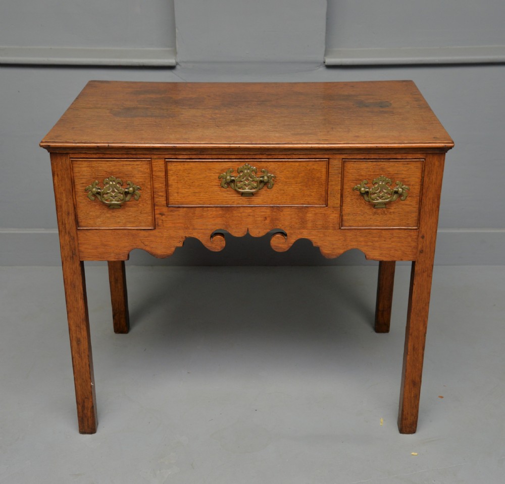 George III Georgian Solid Oak Lowboy Side Table