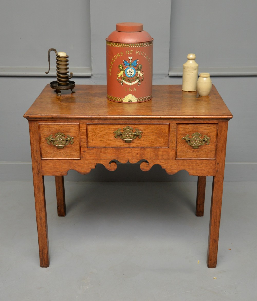 George III Georgian Solid Oak Lowboy Side Table View III