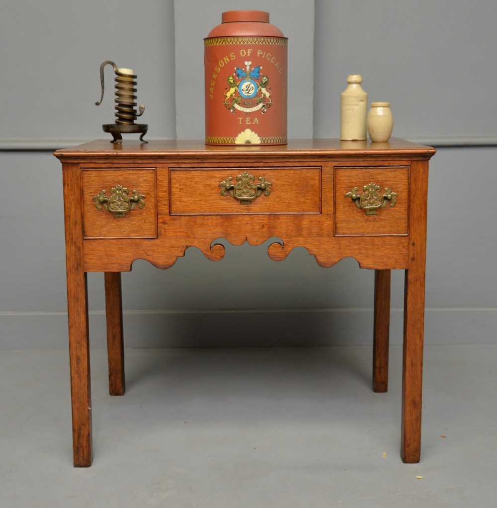 George III Georgian Solid Oak Lowboy Side Table View IV