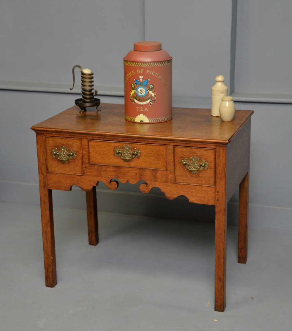George III Georgian Solid Oak Lowboy Side Table View VI